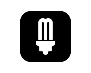 Canvas Print - black lamp light bulb shining image logo icon vector