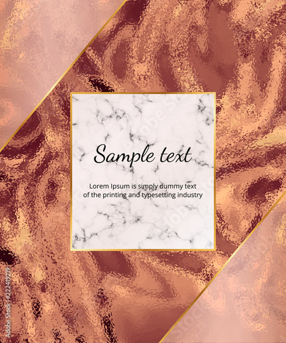 Copper Sparkle Marble Card Fashion Geometric Design Trendy