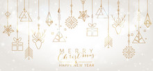 Christmas And New Year Background With Geometric Elements