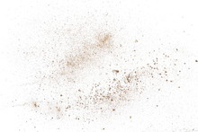 Dirt Dust Isolated On White Background And Texture, Top View
