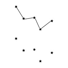 Constellation Cassiopeia. Vector Illustration.