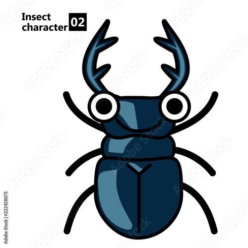 擬人化した昆虫のイラスト クワガタムシ Insect Character Stock Vector Adobe Stock
