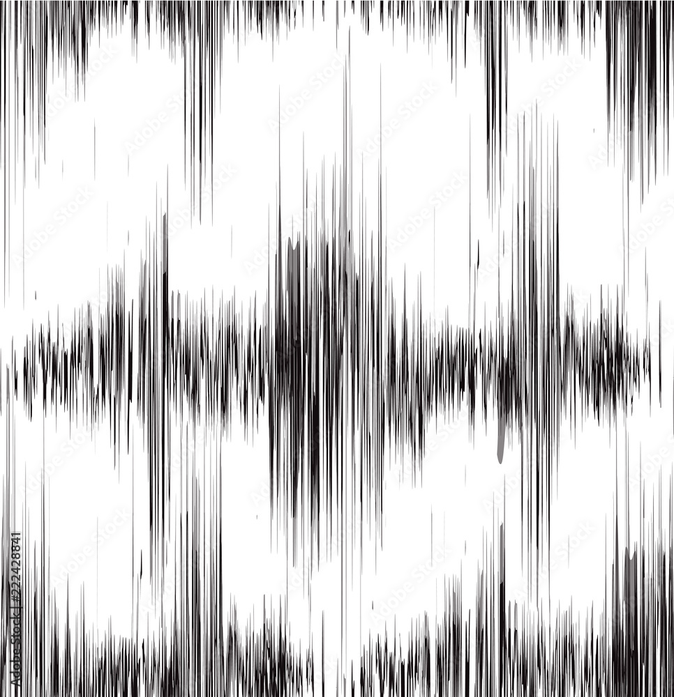 Seamless black and white texture with vibration sound. Oscillation and ...