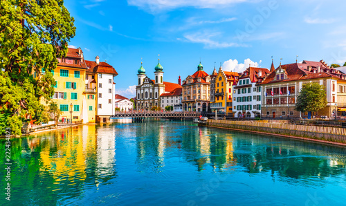 Photographie Old Town architecture of Lucerne, Switzerland