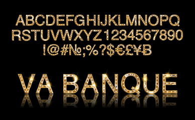 Wall Mural - Vegas Casino or Retro Broadway Style Night Font.