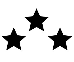 Wall Mural - triple star icon on white background. flat style. black star logo. triple star for your web site design, logo, app, UI. triple black star symbol.