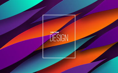 Wall Mural - modern minimal cover design. vector abstract banner with dynamic gradient petal shapes. 3d layered p