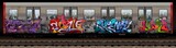 Fototapeta Fototapety dla młodzieży do pokoju - Boston Redline Graffiti Train