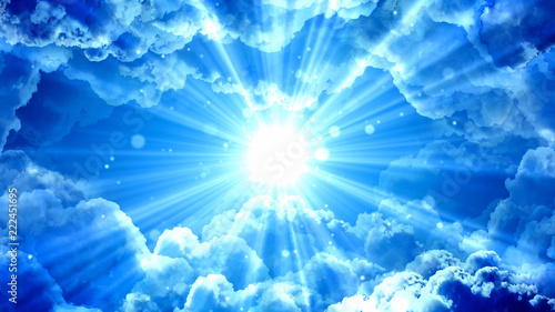 Fotografía Worship and Prayer based cinematic clouds and light rays background useful for divine, spiritual, fantasy concepts
