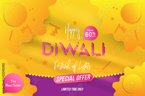 Banner Diwali Festival Of Lights With Special Offer Sale 60 Off
