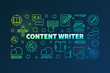 © tentacula - Content writer vector colored line horizontal illustration
