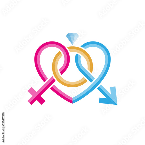 Beautiful Plexus Male And Female Sign In The Engagement Ring Logo