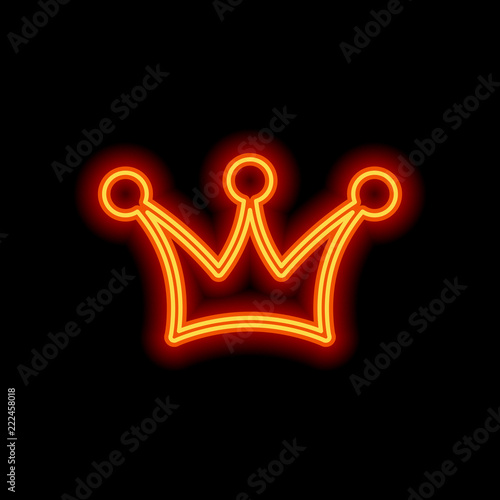 Crown Icon Orange Neon Style On Black Background Light Icon Stock Vector Adobe Stock Crown Icon Orange Neon Style On Black Background Light Icon Stock Vector Adobe Stock