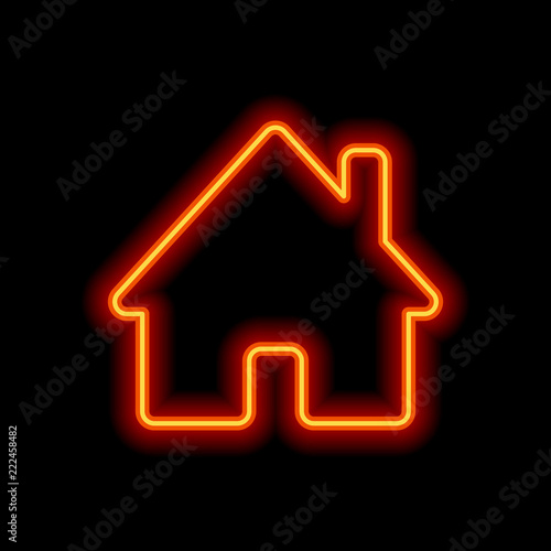 House Icon Orange Neon Style On Black Background Light Icon Stock Vector Adobe Stock House Icon Orange Neon Style On Black Background Light Icon Stock Vector Adobe Stock