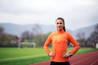 © Novak - Portrait of female active runner,woman ready for training