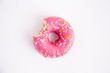 pink donut on white background
