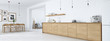 © 2mmedia - modern nordic kitchen in loft apartment. 3D rendering