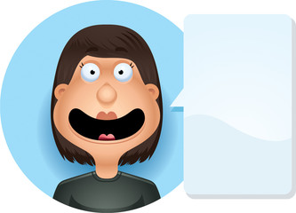 Sticker - Cartoon Hispanic Woman Smiling