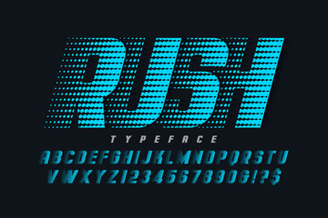 Wall Mural - racing display font design, alphabet, letters and numbers