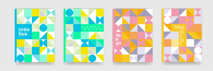 Wall Mural - triangle geometric pattern b ackground texture for poster cover design. minimal flat color vector ba