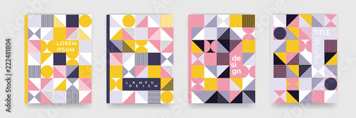Cuadros en Lienzo Triangle geometric pattern background texture for poster cover design