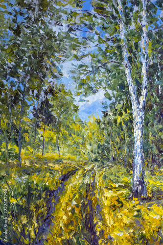 Modern Painting Palette Knife Impasto Impressionism Spring
