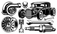 Design Elements Of Car Repair.