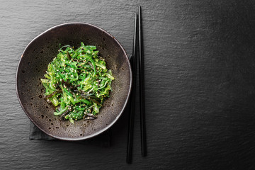 Seaweed salad served and ready to eat