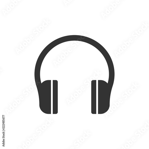 Photographie Headphone headset icon in flat style