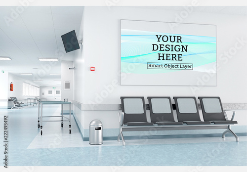 Download Framed Print in Hospital Waiting Room Mockup Stock Template | Adobe Stock