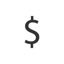 Dollar Icon. Vector Illustration, Flat Design.