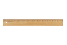 12 Inch Wood Ruler Isolated On A White Background