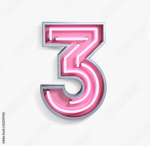 Fotografía Bright Neon Font with fluorescent pink tubes
