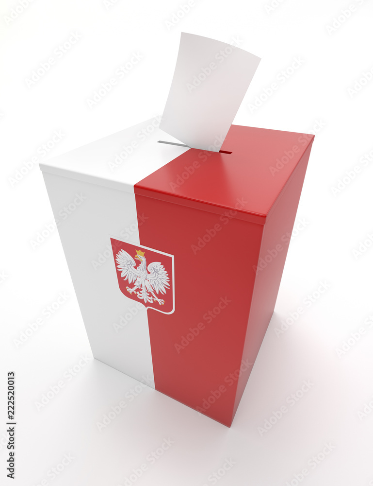 urna wyborcza z polskim godłem - obrazy, fototapety, plakaty 