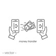 © Yurii - money transfer icon, linear sign isolated on white background - editable vector illustration eps10
