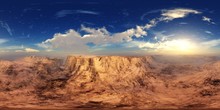 Panorama Of Canyon. HDRI . Equidistant Projection. Spherical Panorama. Panorama 360. Environment Map, Landscape,