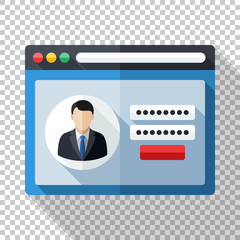 Wall Mural - user login form template in flat style with long shadow on transparent background