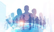 © ImageFlow - Business team silhouettes, trade in global world