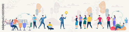 Photographie Social Network and Teamwork Vector Concept.