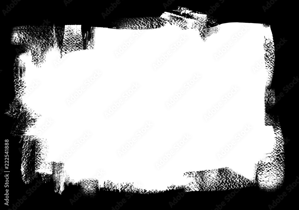 Grunge black frame made with brush strokes Stock Illustration | Adobe Stock