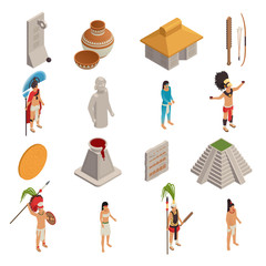 Sticker - Maya Civilization Isometric Icons