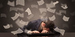 © ra2 studio - Young businessman fell asleep at the table with paperwork concept