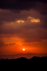 Wall Mural - Beautiful tropical sunset on the beach at andaman sea