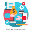 Flat vector illustration of peer to peer lending concepts. Elements for mobile and web applications.