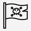 Outline pirate film pixel perfect vector icon
