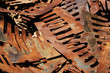 Pile of comb-like rusted metal