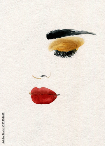 sliczna-kobieta-ilustracja-moda-malarstwo-akwarelowe
