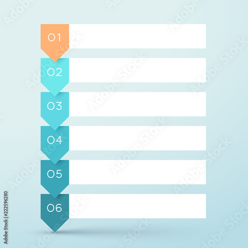 Fotografía 6 Step Arrow List White Banners Infographic Diagram