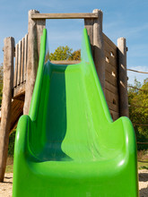 Green Slide With Obstacles For Kids