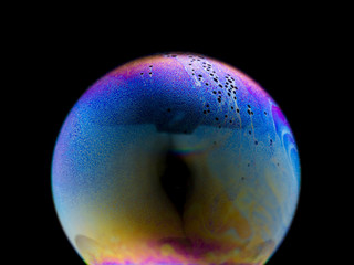 shampoo bubble in macro